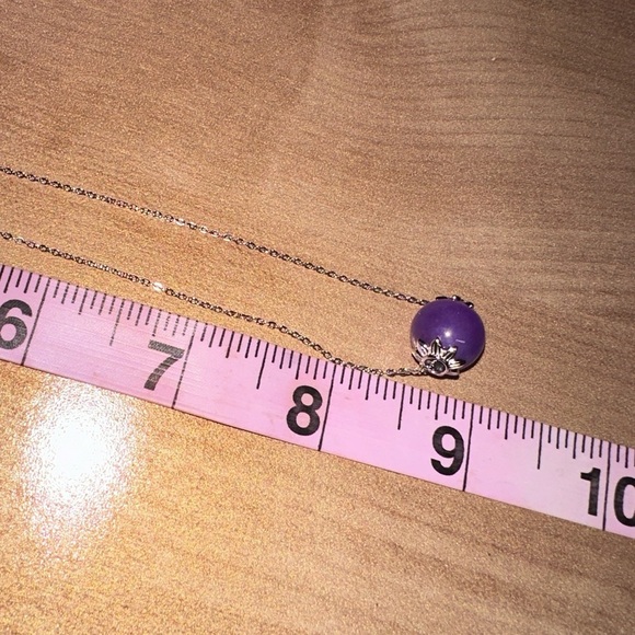 purple jade pendant with sterling silver chain by Jade of Yesteryear - Picture 11 of 12